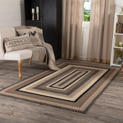 Sawyer Mill Charcoal Creme Jute Rug Rect w/ Pad 60x96