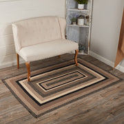 Sawyer Mill Charcoal Creme Jute Rug Rect w/ Pad 48x72