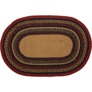 Cumberland Stenciled Moose Jute Rug Oval w/ Pad 20x30