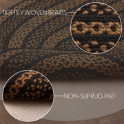 Black & Tan Jute Rug Oval w/ Pad 27x48