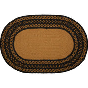 Farmhouse Jute Rug Oval Stencil Stars Welcome w/ Pad 20x30