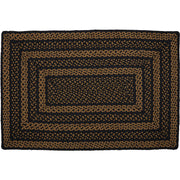 Black & Tan Jute Rug Rect w/ Pad 24x36