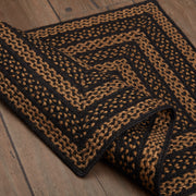 Black & Tan Jute Rug Rect w/ Pad 24x36