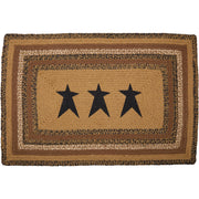 Kettle Grove Jute Rug Rect Stencil Stars w/ Pad 24x36