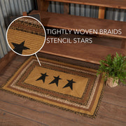 Kettle Grove Jute Rug Rect Stencil Stars w/ Pad 24x36