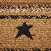 Kettle Grove Jute Rug Stencil Stars Border Oval w/ Pad 20x30