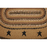 Kettle Grove Jute Rug Stencil Stars Border Oval w/ Pad 20x30