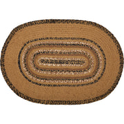 Kettle Grove Jute Rug Stencil Stars Border Oval w/ Pad 20x30