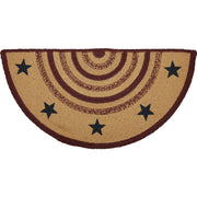 Potomac Jute Rug Half Circle Stencil Stars w/ Pad 16.5x33