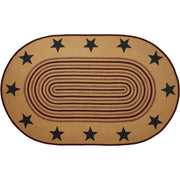 Potomac Jute Rug Oval Stencil Stars w/ Pad 60x96