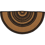 Farmhouse Jute Rug Half Circle Stencil Stars Border w/ Pad 16.5x33