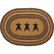 Kettle Grove Jute Rug Oval Stencil Stars w/ Pad 24x36