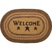 Kettle Grove Jute Rug Oval Stencil Welcome 20x30