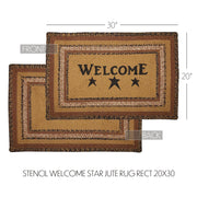 Kettle Grove Jute Rug Rect Stencil Welcome w/ Pad 20x30