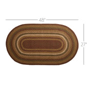 Tea Cabin Jute Rug Oval w/ Pad 27x48