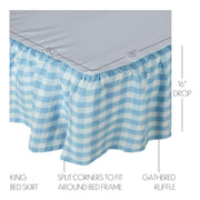 Annie Buffalo Blue Check King Bed Skirt 78x80x16