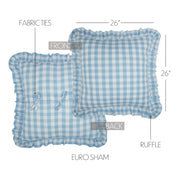 Annie Buffalo Blue Check Fabric Euro Sham 26x26