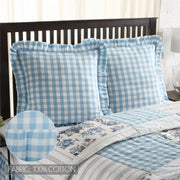 Annie Buffalo Blue Check Fabric Euro Sham 26x26