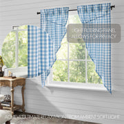 Annie Buffalo Blue Check Prairie Short Panel Set of 2 63x36x18