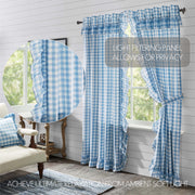 Annie Buffalo Blue Check Ruffled Panel Set of 2 84x40