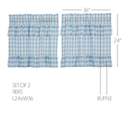 Annie Buffalo Blue Check Ruffled Tier Set of 2 L24xW36