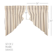 Grace Grain Sack Stripe Prairie Swag Set of 2 36x36x18