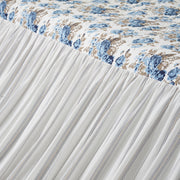 Annie Blue Floral Ruffled King Coverlet 80x76+27