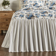 Annie Blue Floral Ruffled King Coverlet 80x76+27