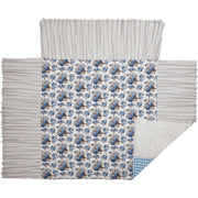 Annie Blue Floral Ruffled King Coverlet 80x76+27