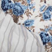 Annie Blue Floral Ruffled Queen Coverlet 80x60+27