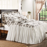 Annie Portabella Floral Ruffled King Coverlet 80x76+27