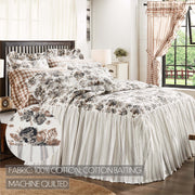 Annie Portabella Floral Ruffled King Coverlet 80x76+27