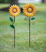 Metal Sunflower Garden Stake
