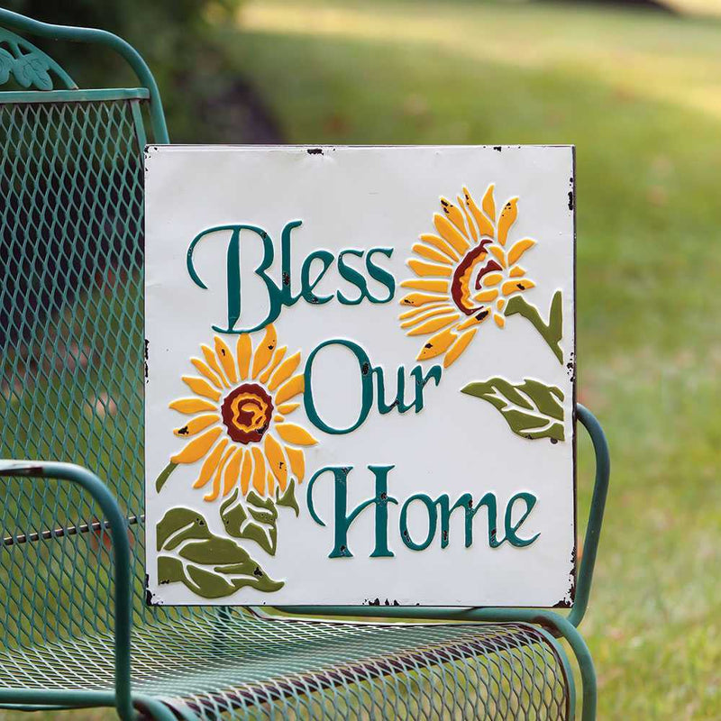 Bless Our Home Vintage Metal Wall Plaque
