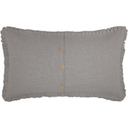 Burlap Dove Grey King Sham w/ Fringed Ruffle 21x37