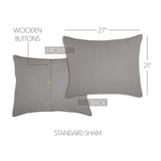 Burlap Dove Grey Standard Sham 21x27