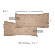 Camilia Ruffled King Pillow Case Set of 2 21x36+8