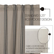 Grain Sack Charcoal Valance 16x60