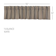 Grain Sack Charcoal Valance 16x90