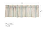 Grain Sack Aqua Valance 16x60