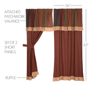 Maisie Short Panel with Attached Patch Valance Set of 2 63x36