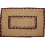 Burgundy Tan Jute Rug Rect Welcome w/ Pad 20x30