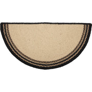 Sawyer Mill Charcoal Pig Jute Rug Half Circle w/ Pad 16.5x33