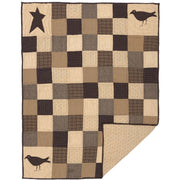 Kettle Grove Applique Crow and Star Quilted Throw 50x60