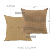 Millsboro Euro Sham Fabric 26x26