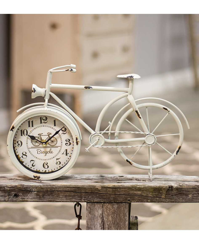 Farmhouse White Bicycle Clock