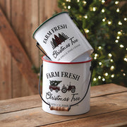 Set of Two Farm Fresh Christmas Tree Buckets