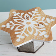 Set of Two Snowflake Dessert Stands