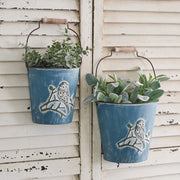 Set of Two Half Round Bucket Planters