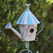 Watering Can Birdhouse Garden Stake